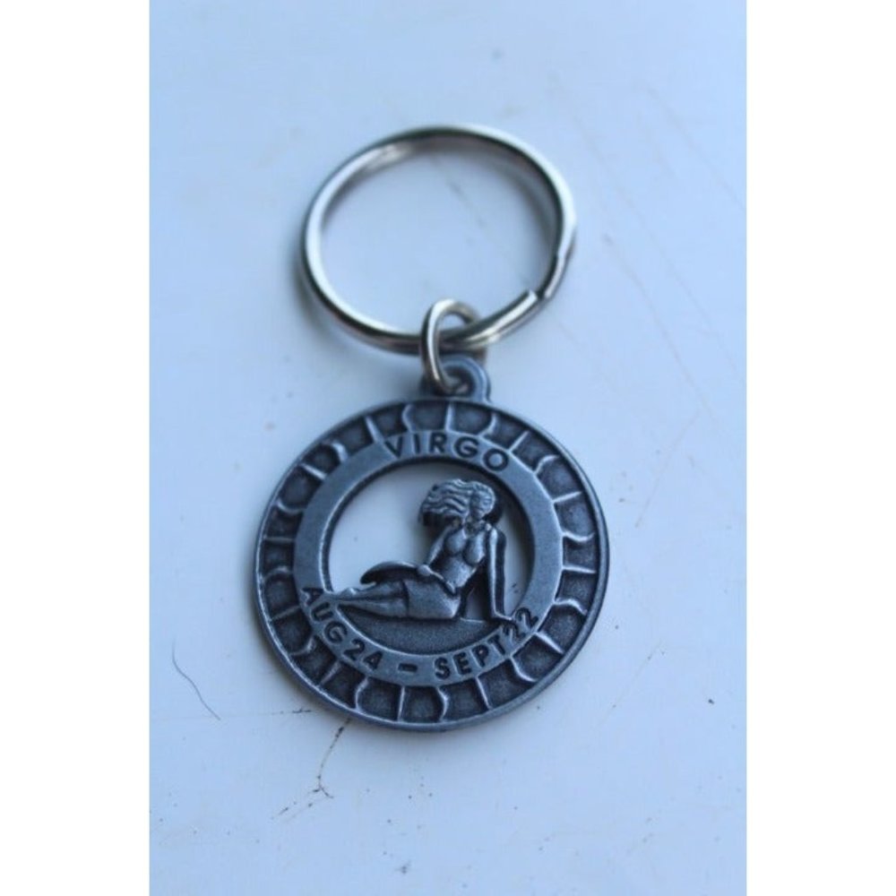 Virgo Horoscope Key ring Keychain Metal Vintage